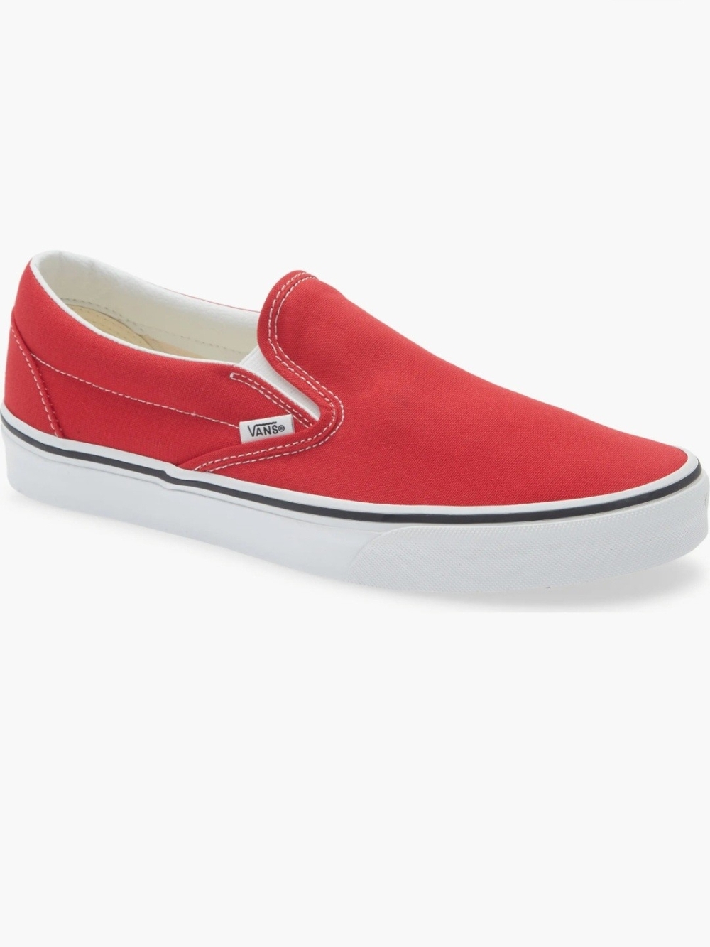 Mens Vans Classic Slip-On Red Canvas Sneakers NIB